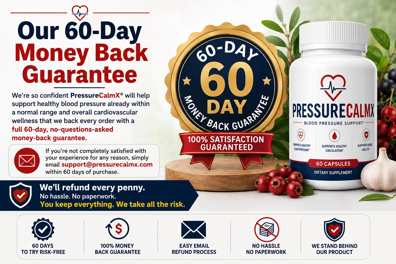 PressureCalmX guaranteed satisfaction seal